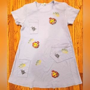 90's Shoulder Pad, Focus USA Lady Bug Summer Dress, Size: Small